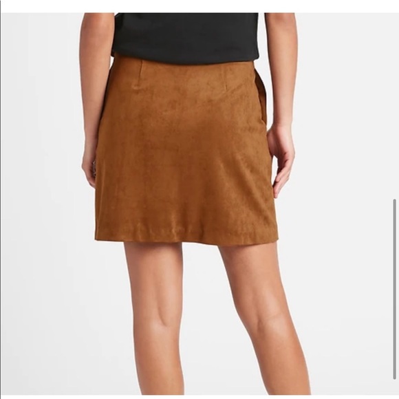 Banana Republic Wool Faux Wrap Skirt Tan Brown Fall Size 10 - Picture 4 of 12